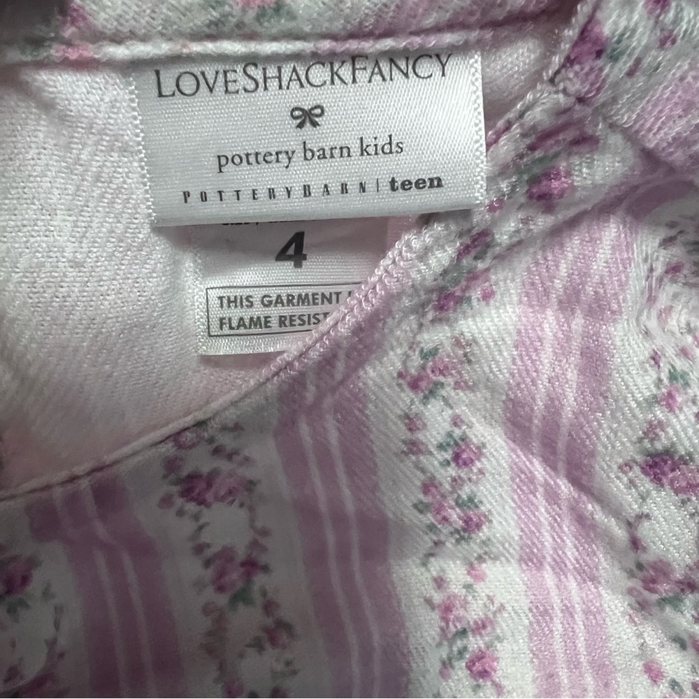 LoveShackFancy x Pottery Barn Flannel Night Gown Size 4 - Picture 7 of 9